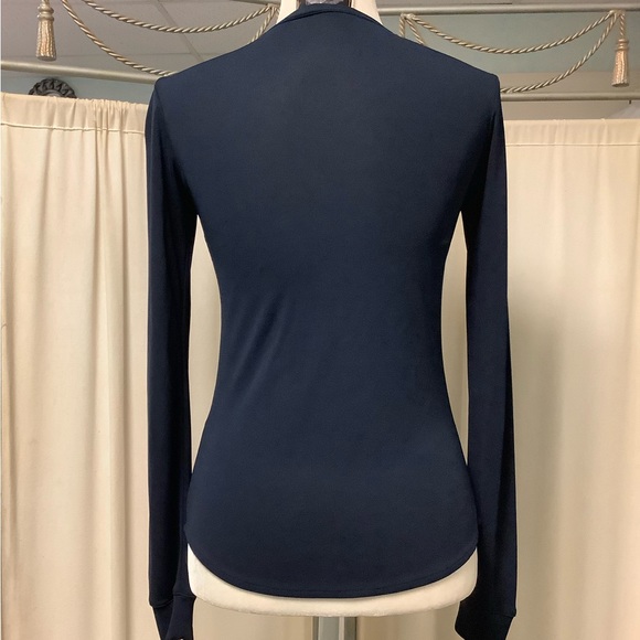 L.A.M.B. Fall 2007 Navy Long Sleeve Polyester Top - Picture 4 of 10